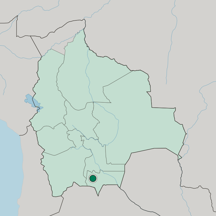 Map showing Tarija — In Bolivia