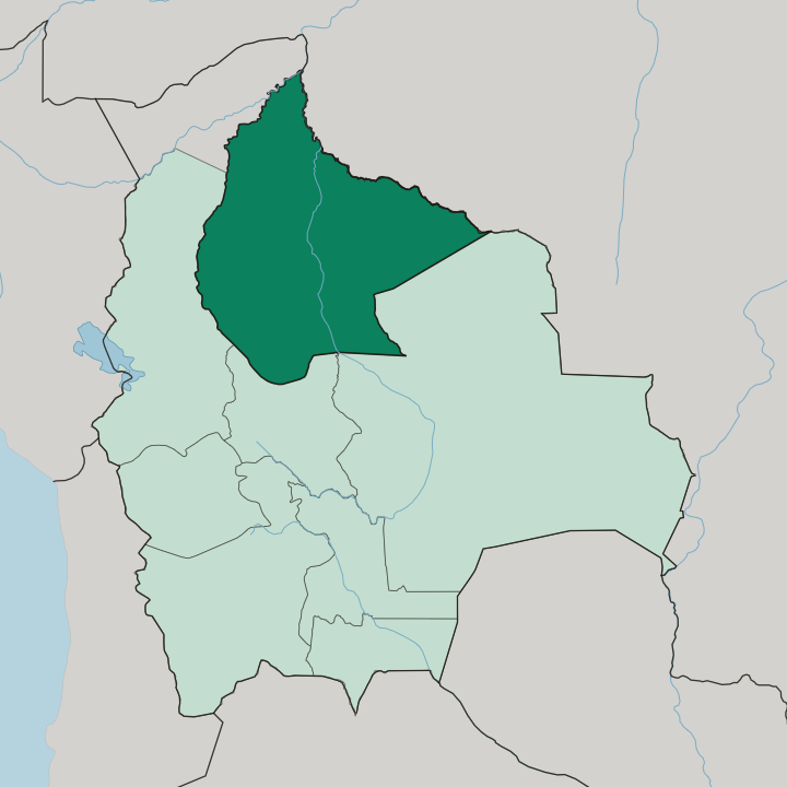 Map showing El Beni — In Bolivia