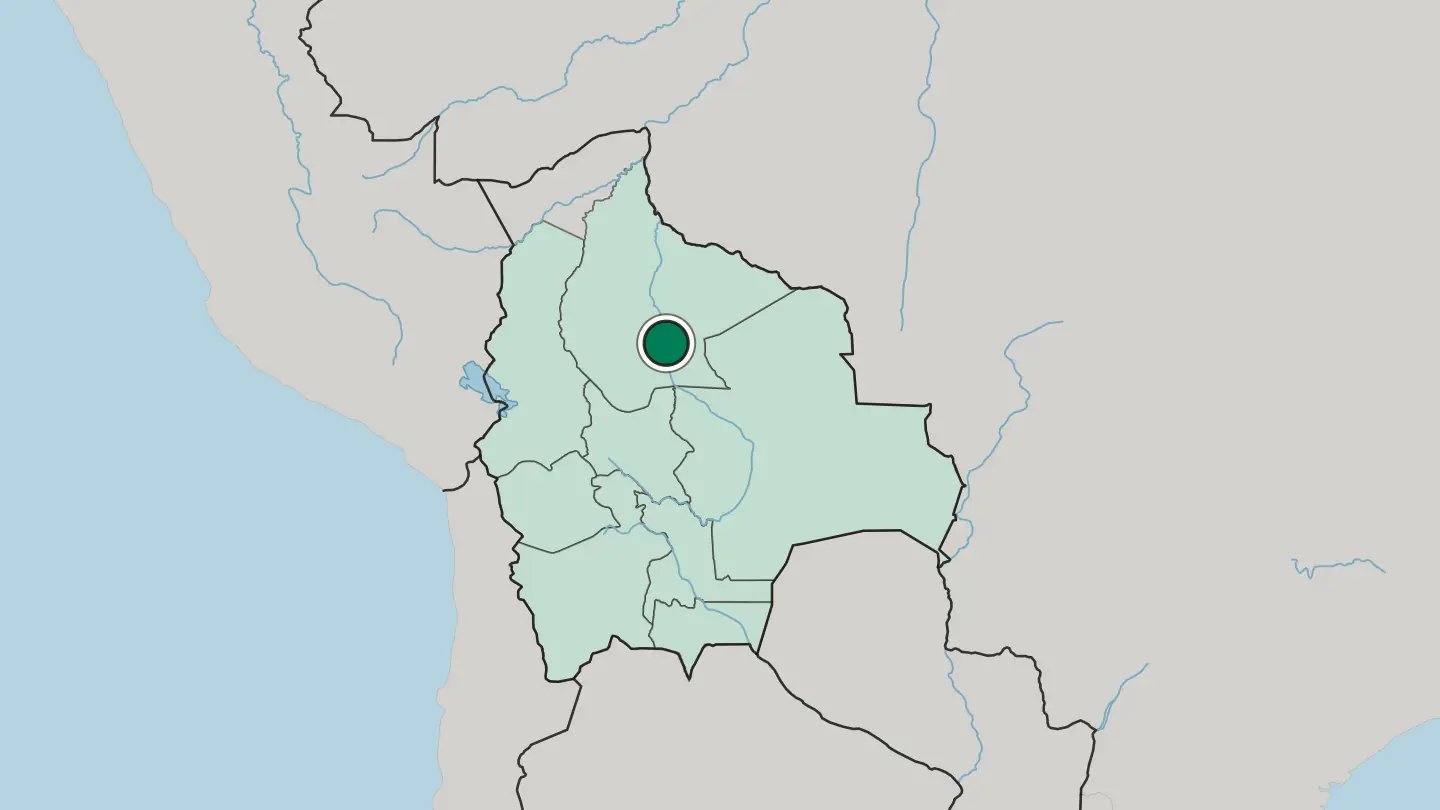 Map of Trinidad in Bolivia