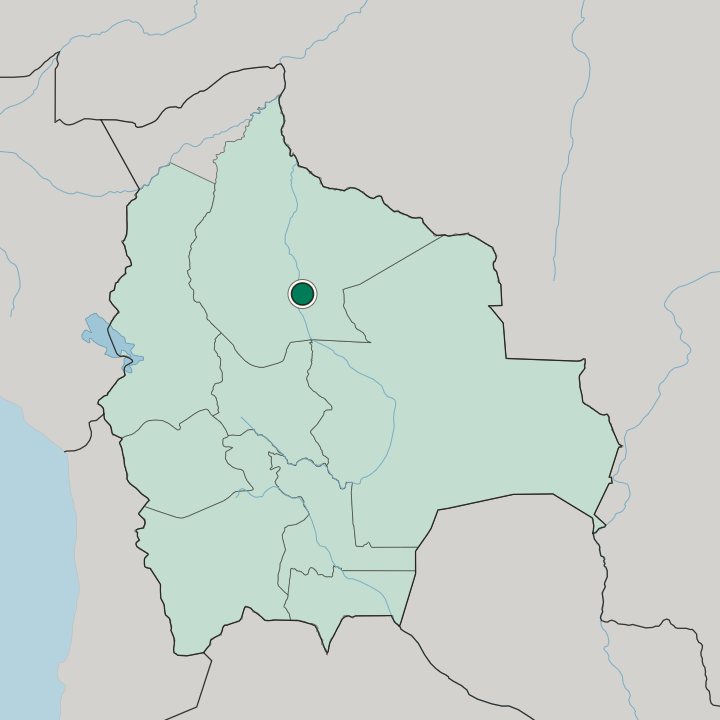 Map showing Trinidad — In Bolivia