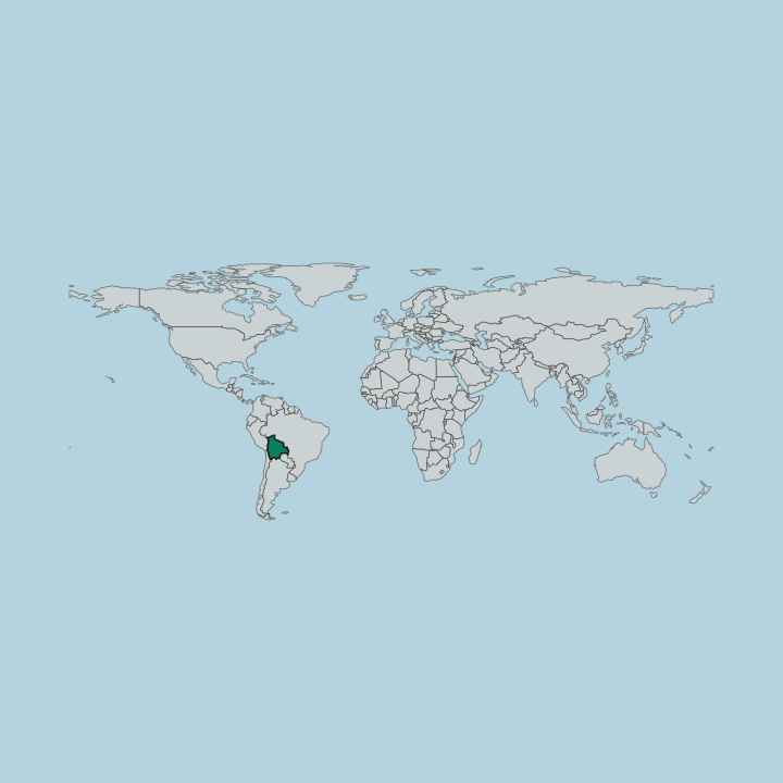 Map showing Bolivia — Worldwide