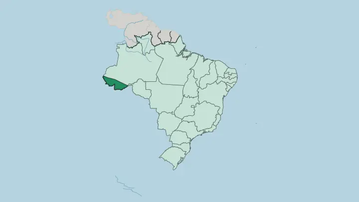 Map of Acre in Brazil