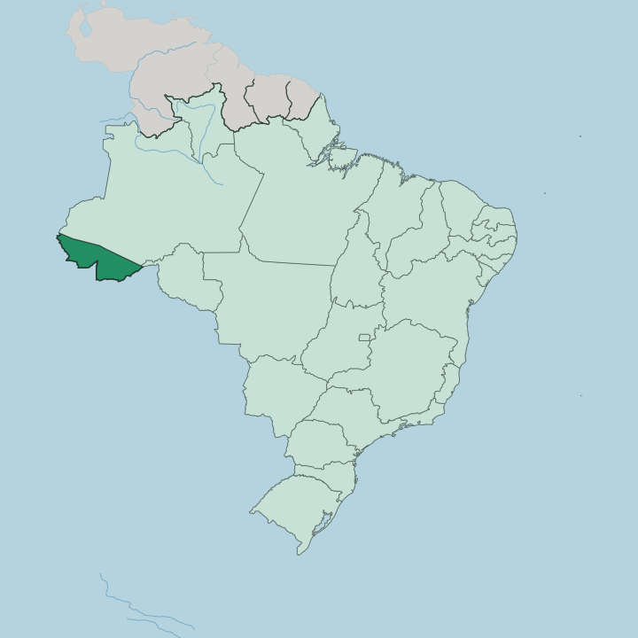 Map showing Acre — In Brazil