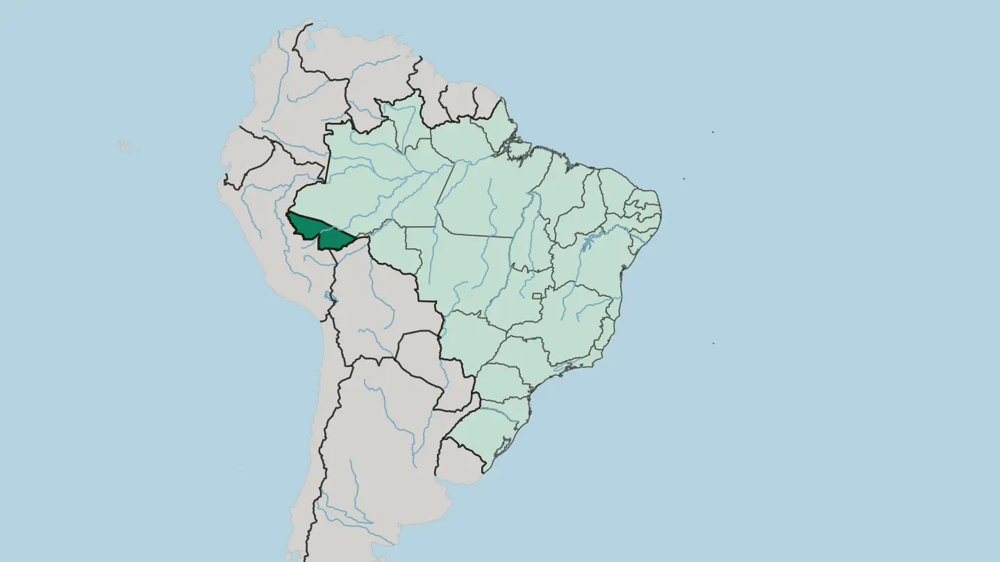 Map of Acre in Brazil
