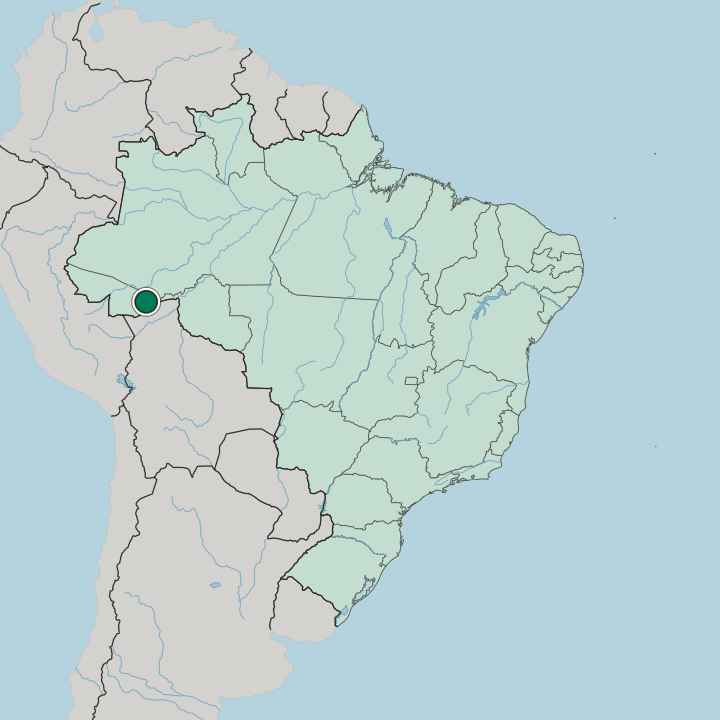 Map showing Rio Branco — In Brazil