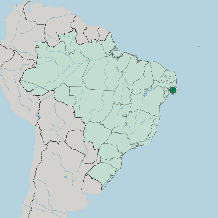 Map showing Maceió — In Brazil