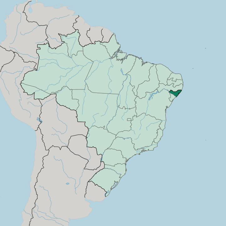 Map showing Alagoas — In Brazil