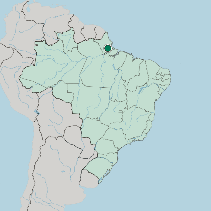 Map showing Macapá — In Brazil