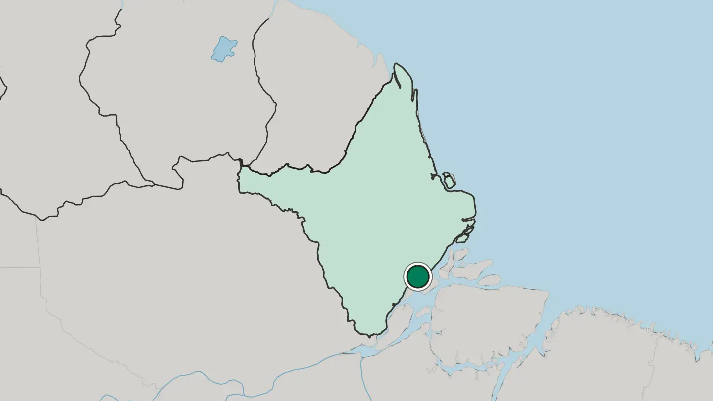 Map of Macapá in Brazil