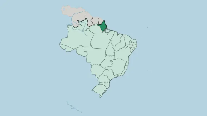 Map of Amapá in Brazil