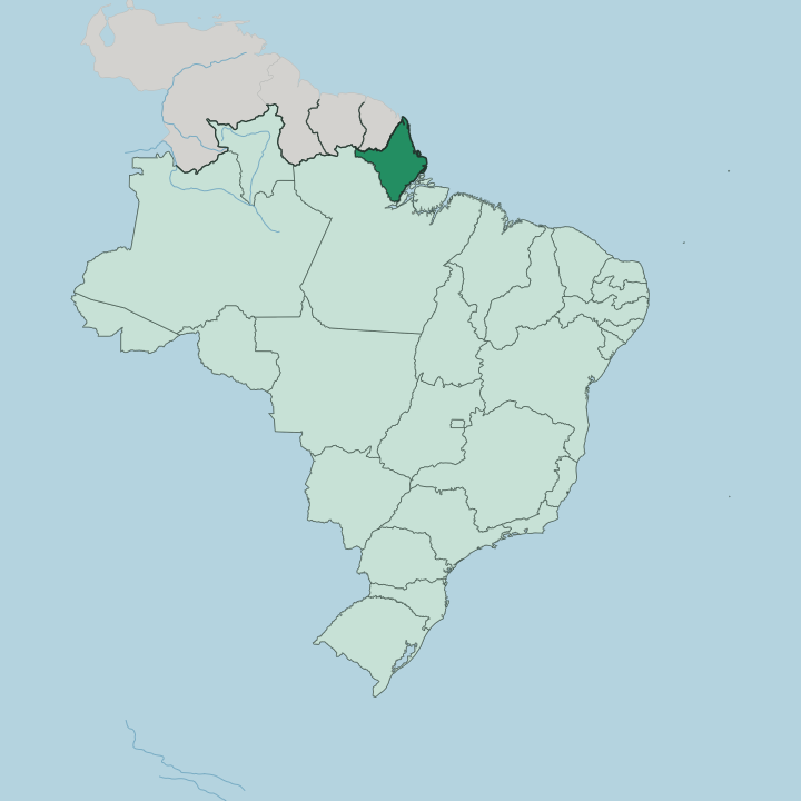 Map showing Amapá — In Brazil