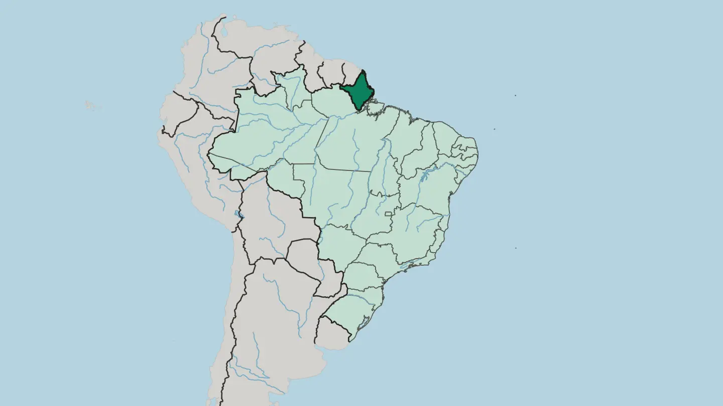 Map of Amapá in Brazil
