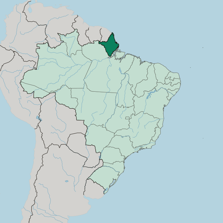 Map showing Amapá — In Brazil