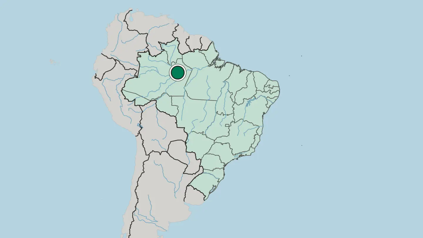 Map of Manaus in Brazil
