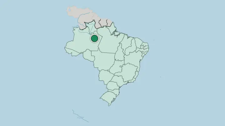 Map of Manaus in Brazil