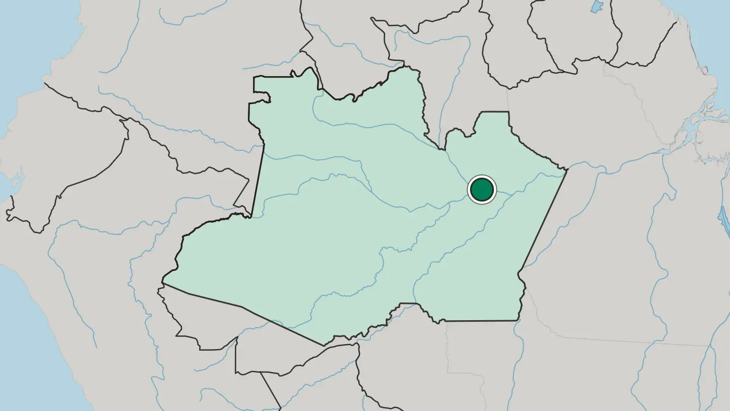 Map of Manaus in Brazil