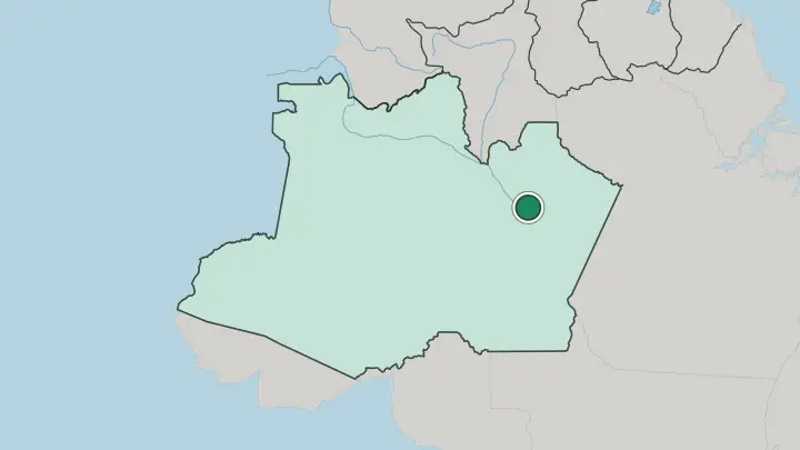 Map of Manaus in Brazil