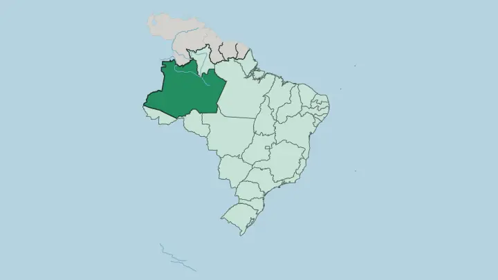 Map of Amazonas in Brazil