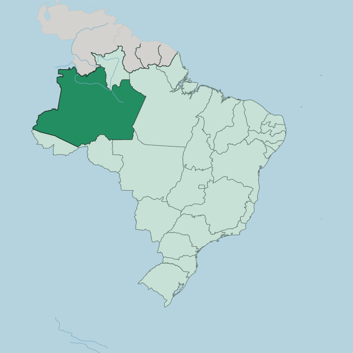 Map showing Amazonas — In Brazil