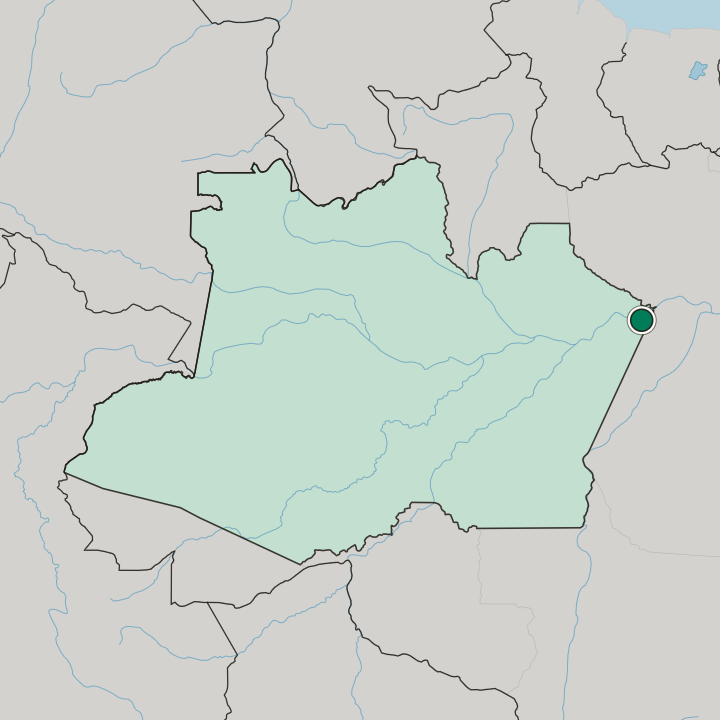 Map showing Parintins — In Amazonas