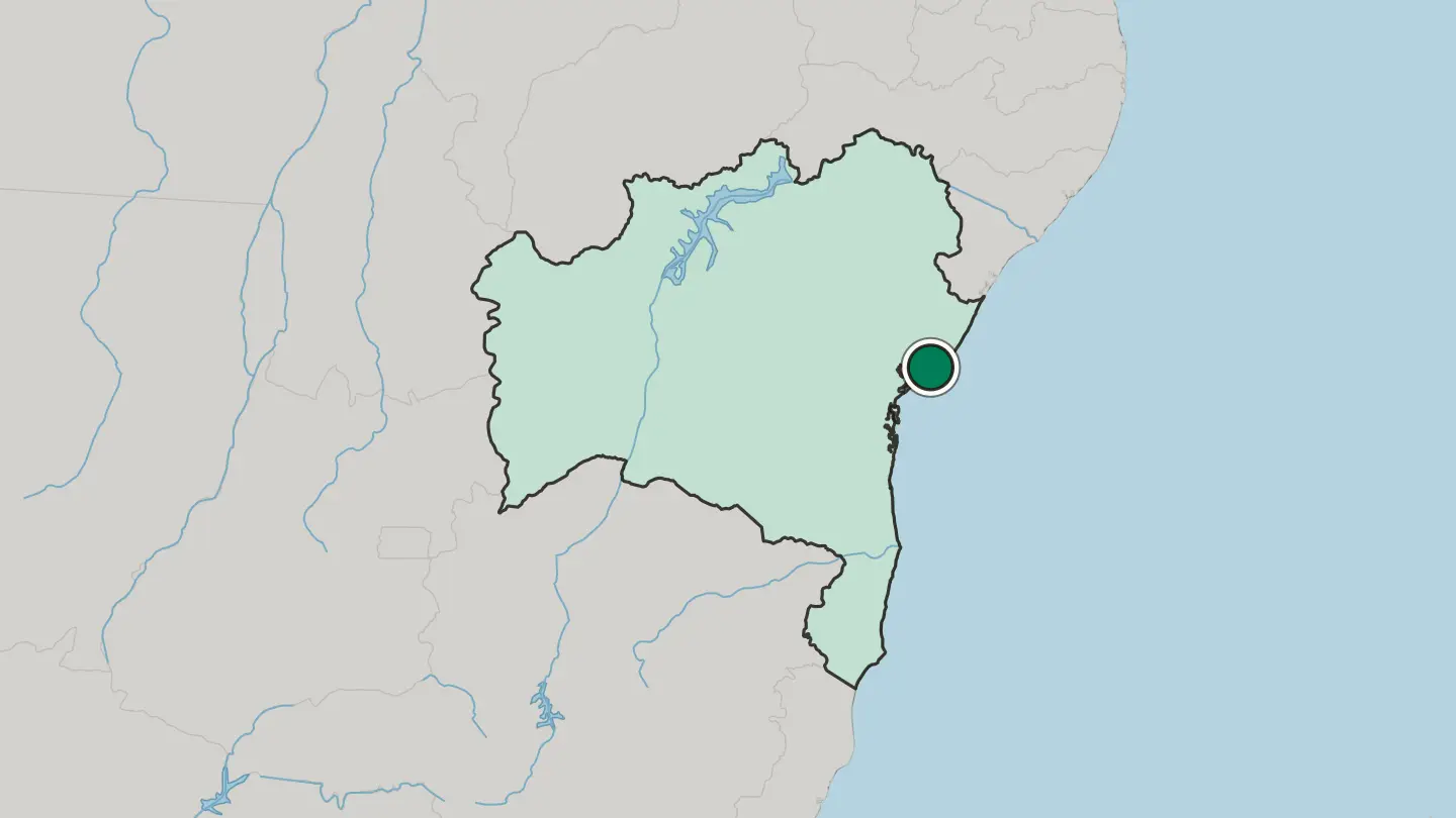 Map of Camaçari in Brazil