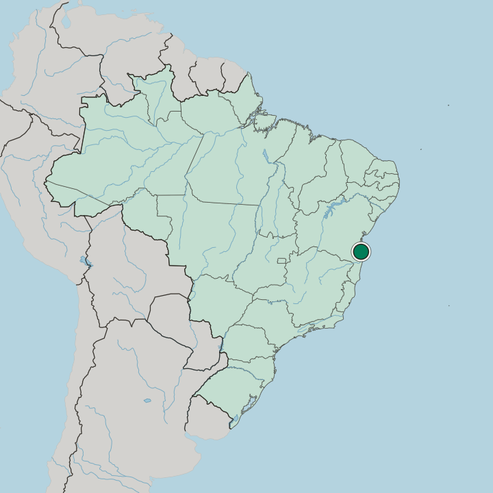 Map showing Ilhéus — In Brazil