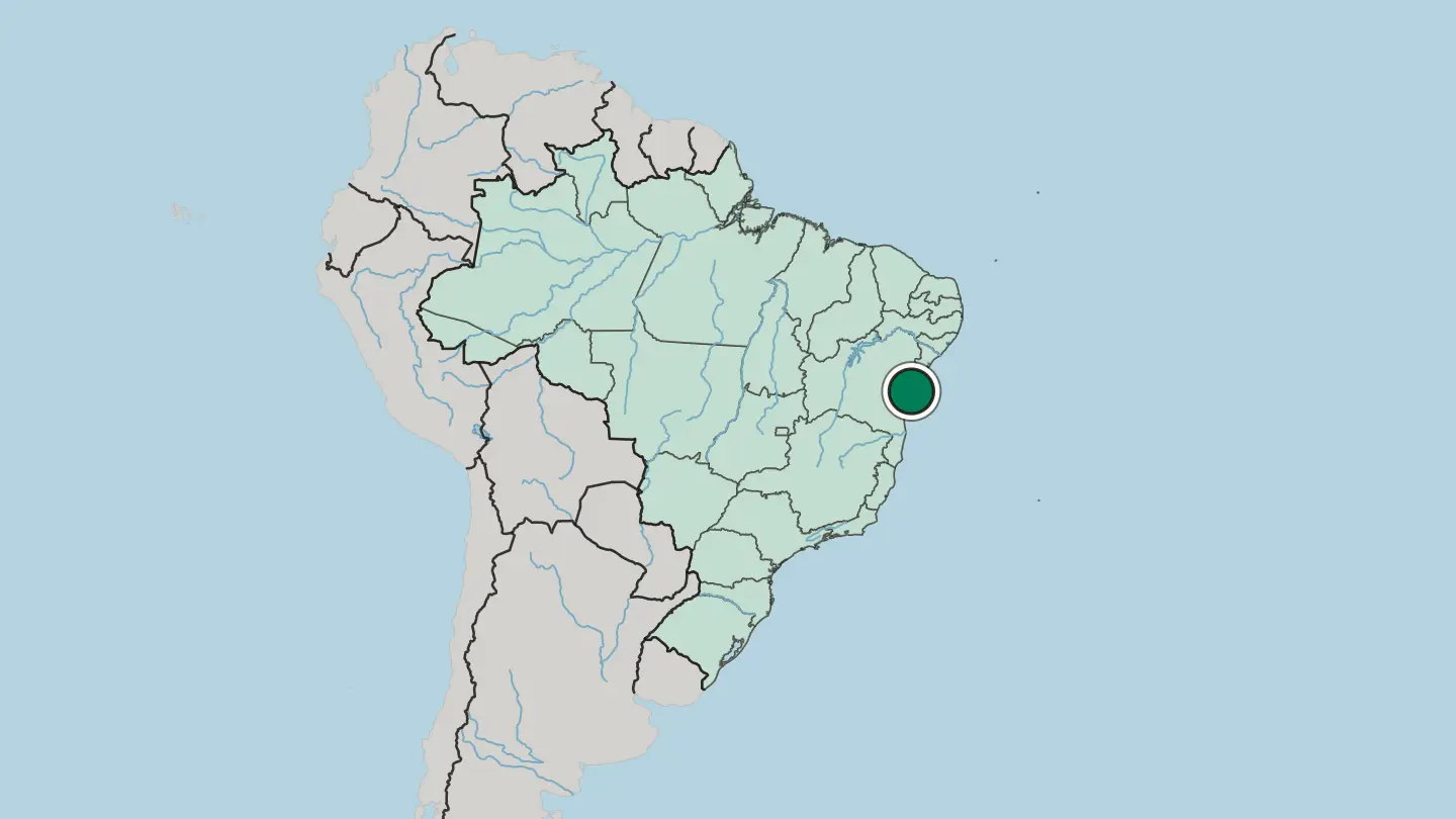 Map of Salvador in Brazil