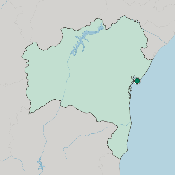Map showing Salvador — In Bahia
