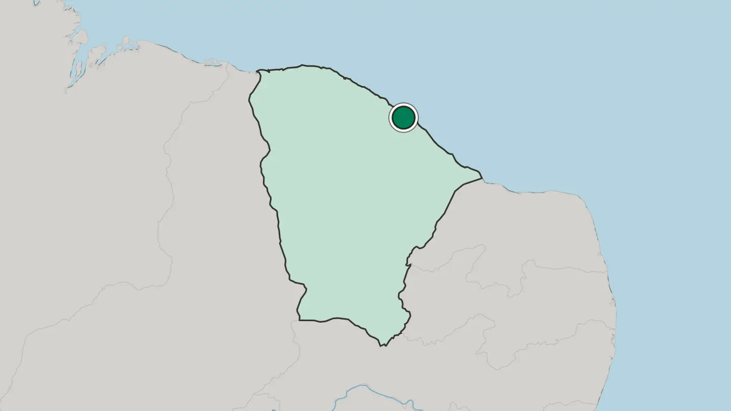Map of Caucaia in Brazil