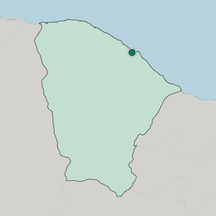 Map showing Caucaia — In Ceará