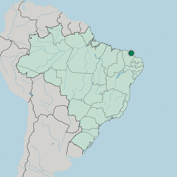Map showing Fortaleza — In Brazil