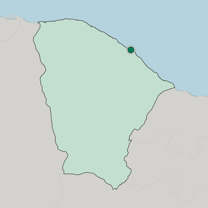Map showing Fortaleza — In Ceará
