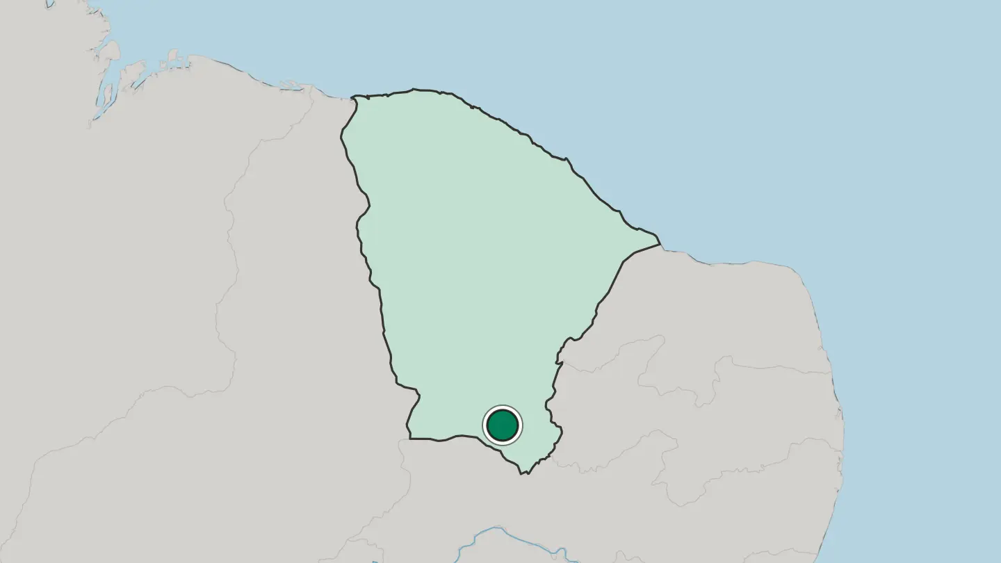 Map of Juazeiro do Norte in Brazil