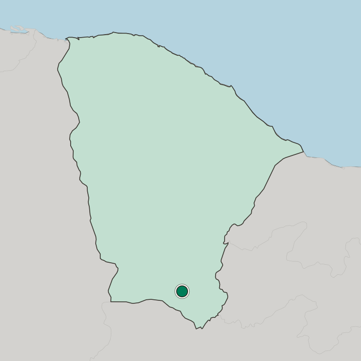 Map showing Juazeiro do Norte — In Ceará