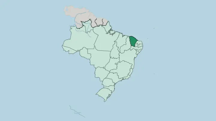 Map of Ceará in Brazil