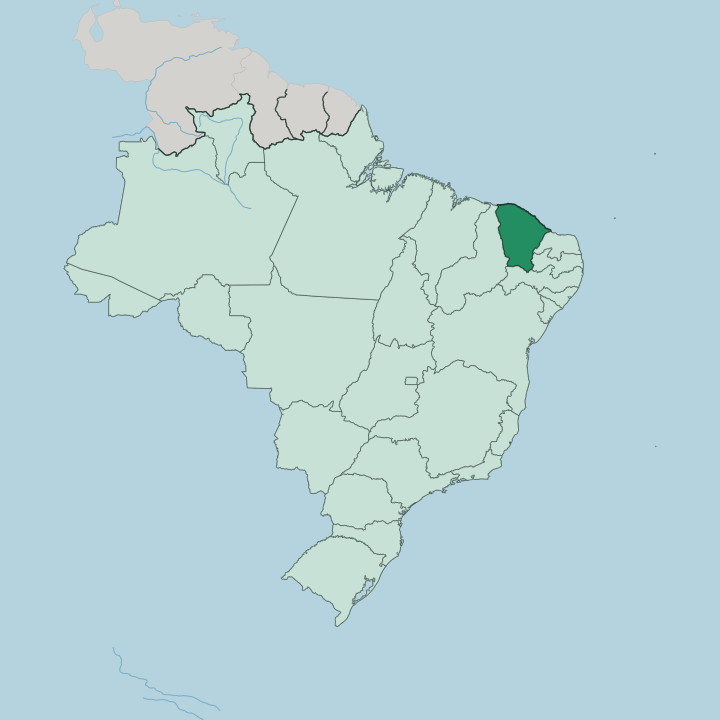 Map showing Ceará — In Brazil