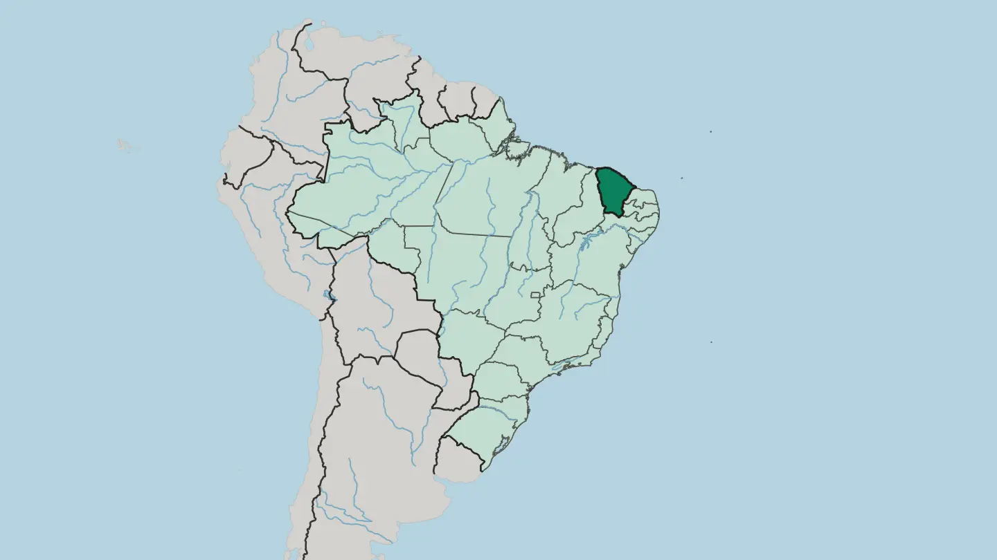 Map of Ceará in Brazil