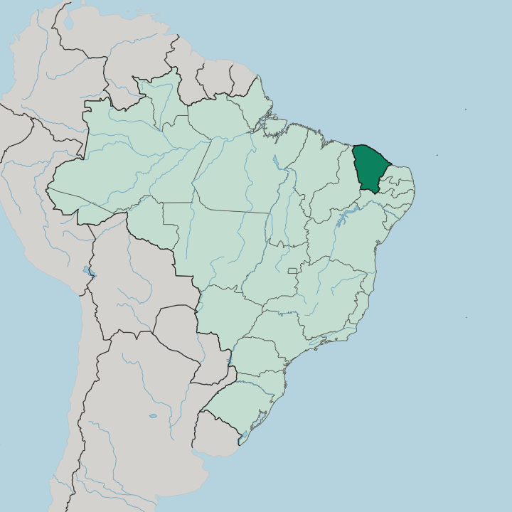 Map showing Ceará — In Brazil