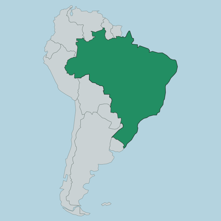 Map showing Brazil — In South America