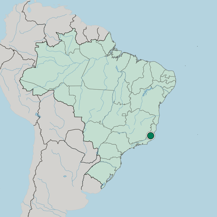 Map showing Cachoeiro de Itapemirim — In Brazil