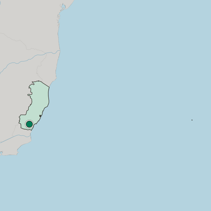 Map showing Cachoeiro de Itapemirim — In Espírito Santo