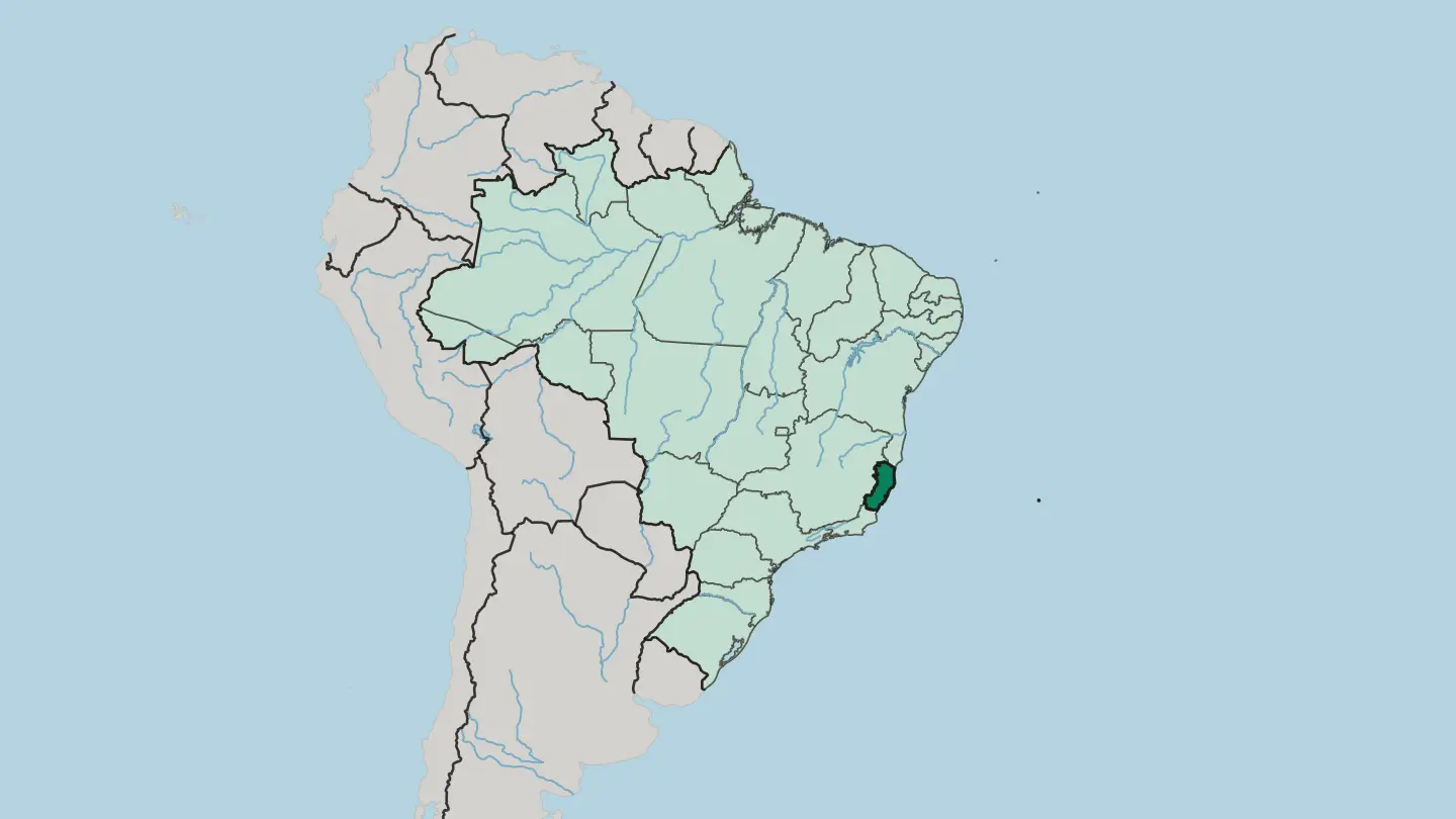 Map of Espírito Santo in Brazil