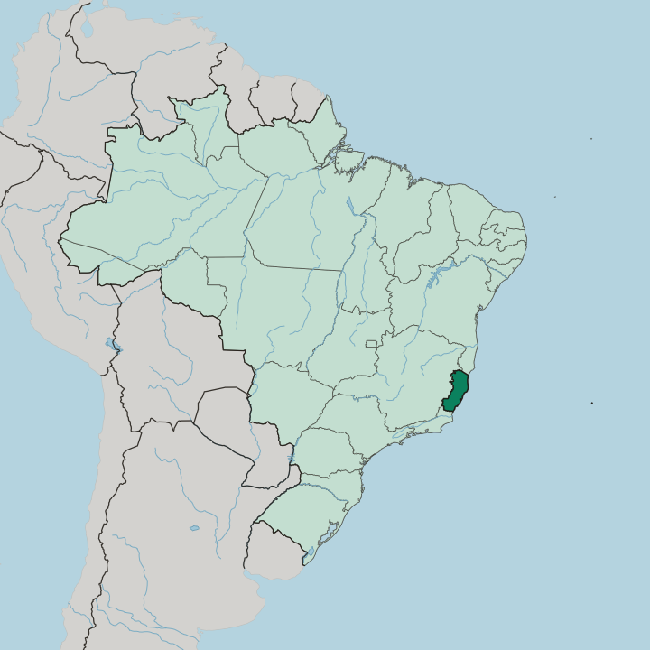Map showing Espírito Santo — In Brazil