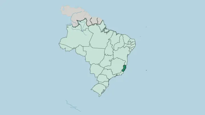 Map of Espírito Santo in Brazil