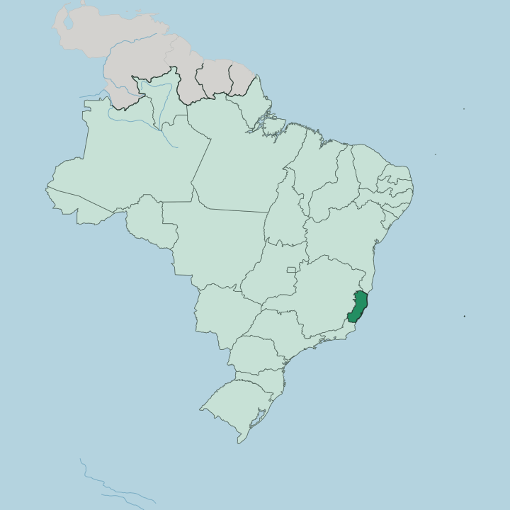Map showing Espírito Santo — In Brazil