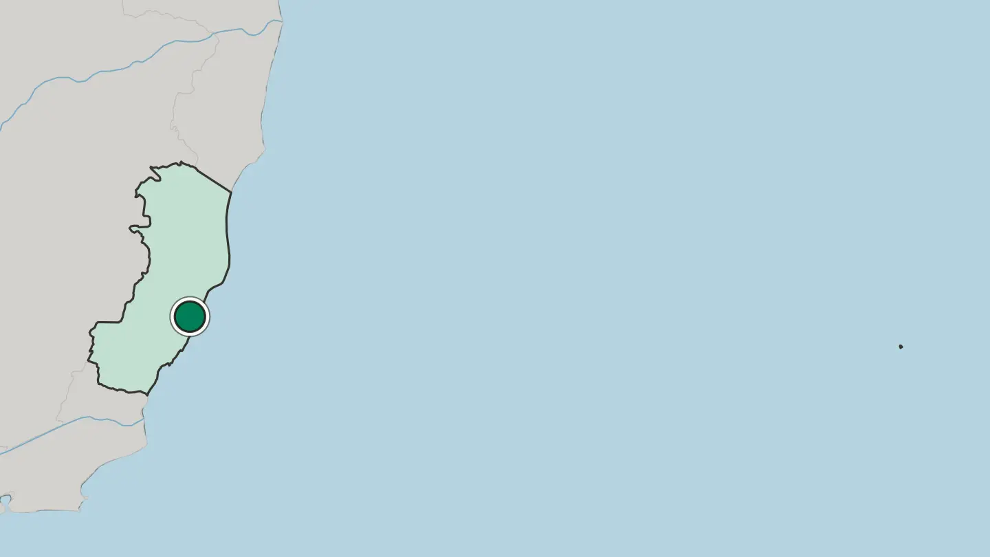 Map of Serra in Brazil
