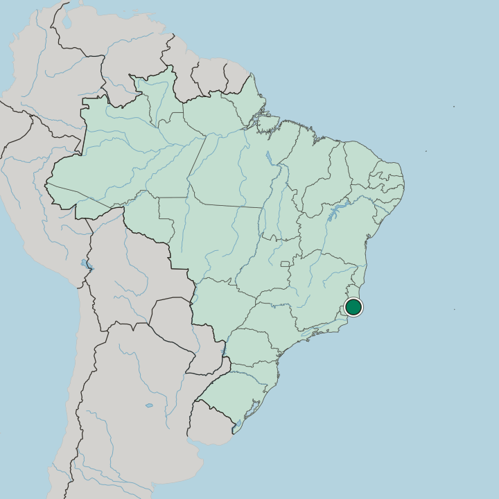 Map showing Vitória — In Brazil