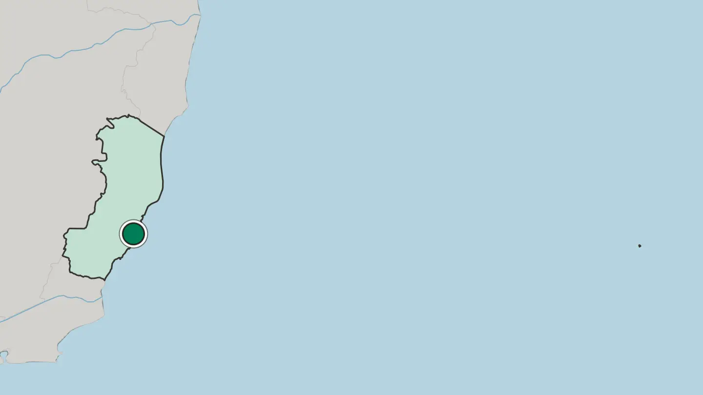 Map of Vitória in Brazil