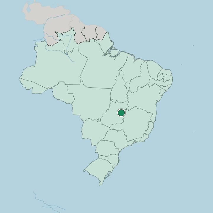 Map showing Brasília — In Brazil