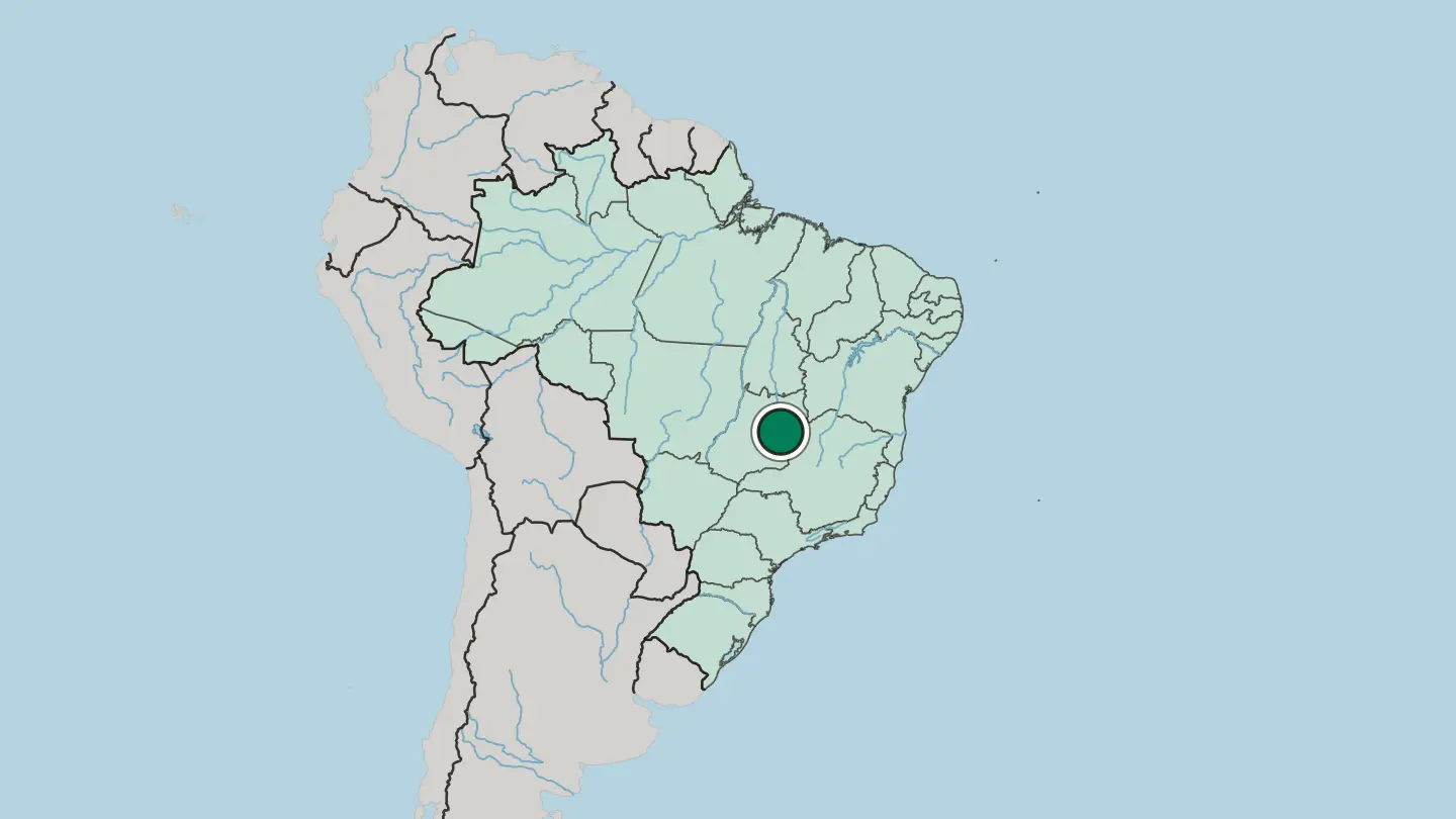 Map of Brasília in Brazil